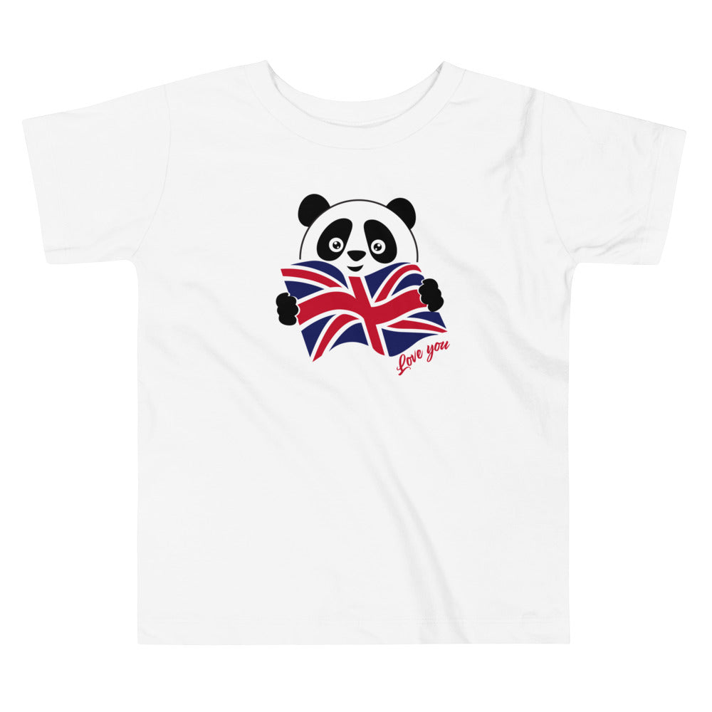 Nik Nak Pandy United Kingdom Flag Toddler Short Sleeve Tee